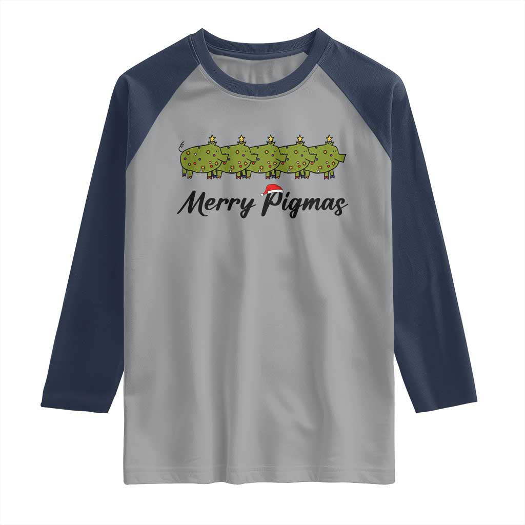 Merry Pigmas Raglan Shirt Holiday Gift For Pig Lovers - Wonder Print Shop