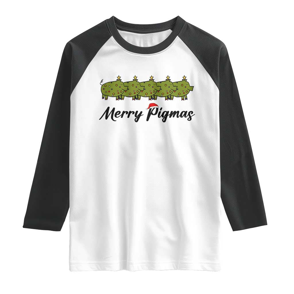 Merry Pigmas Raglan Shirt Holiday Gift For Pig Lovers - Wonder Print Shop