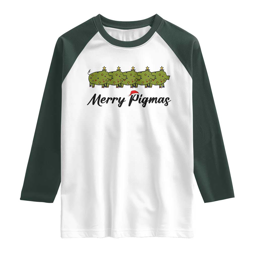Merry Pigmas Raglan Shirt Holiday Gift For Pig Lovers - Wonder Print Shop