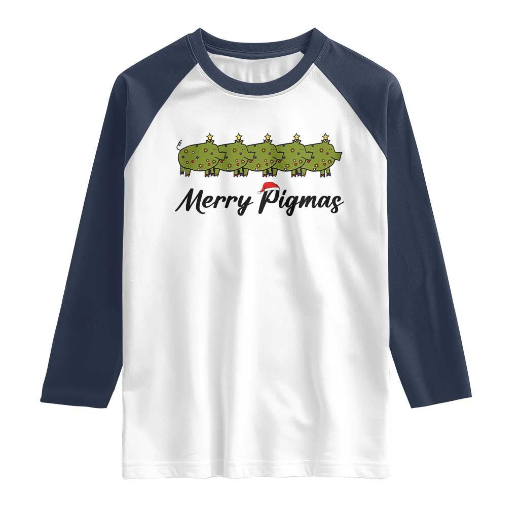 Merry Pigmas Raglan Shirt Holiday Gift For Pig Lovers - Wonder Print Shop