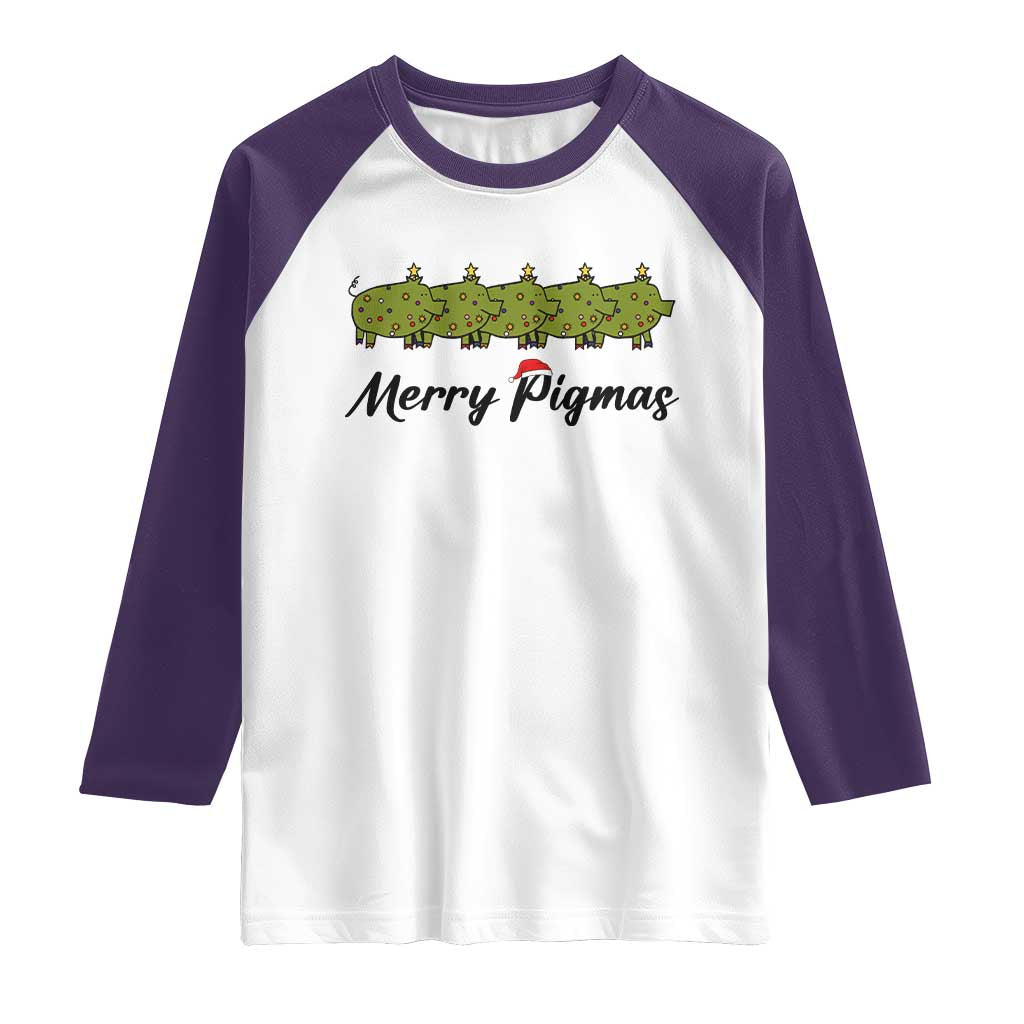 Merry Pigmas Raglan Shirt Holiday Gift For Pig Lovers - Wonder Print Shop