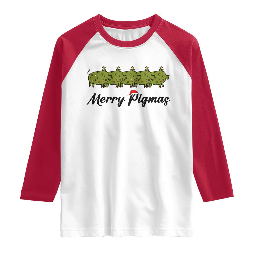 Merry Pigmas Raglan Shirt Holiday Gift For Pig Lovers - Wonder Print Shop