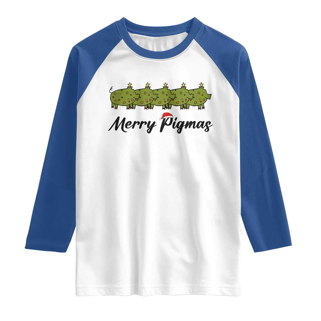 Merry Pigmas Raglan Shirt Holiday Gift For Pig Lovers - Wonder Print Shop