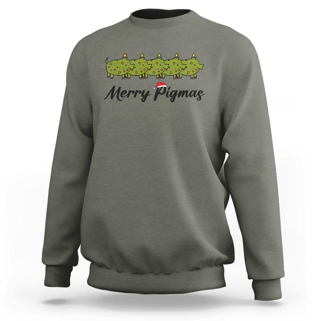 Merry Pigmas Sweatshirt Holiday Gift For Pig Lovers - Wonder Print Shop