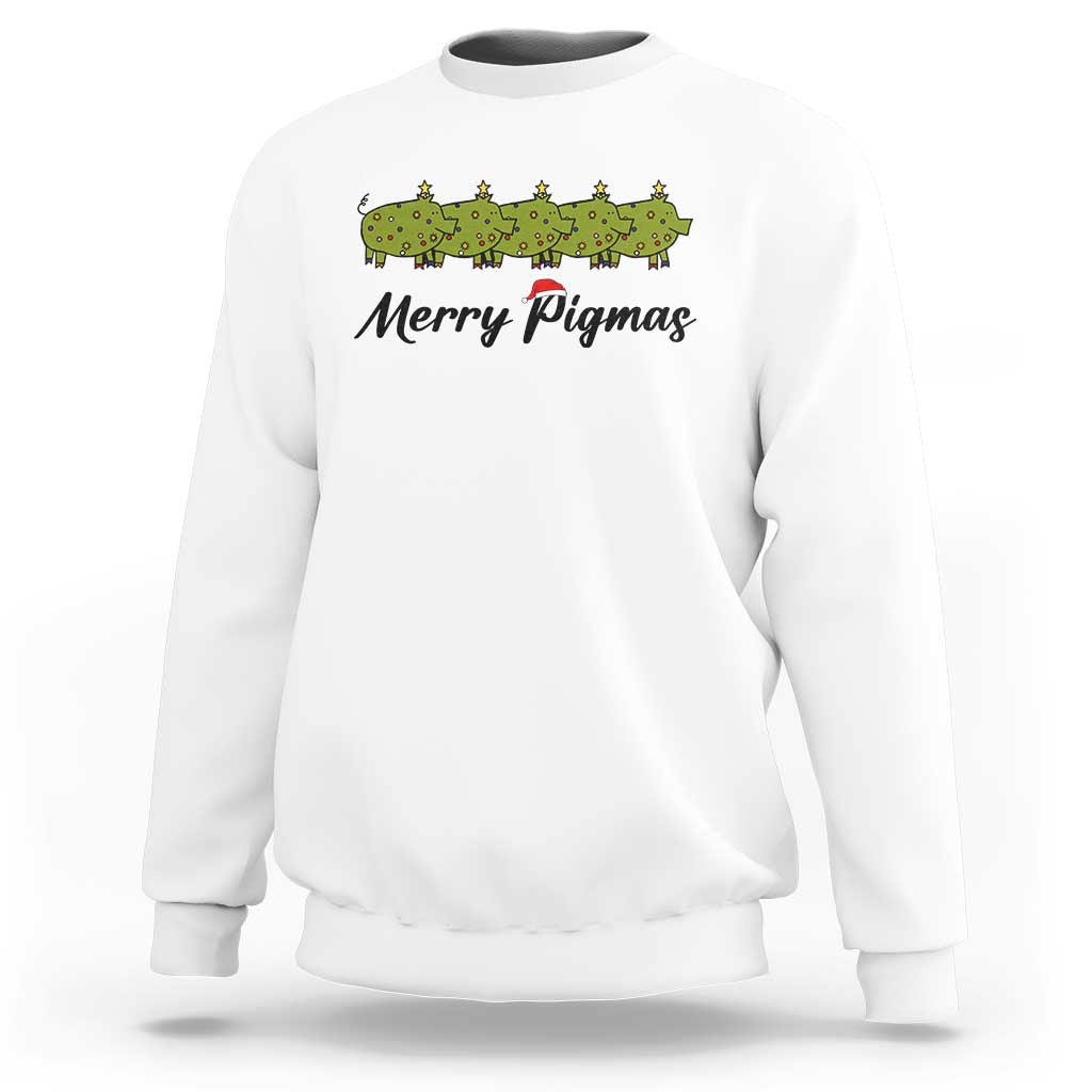 Merry Pigmas Sweatshirt Holiday Gift For Pig Lovers - Wonder Print Shop