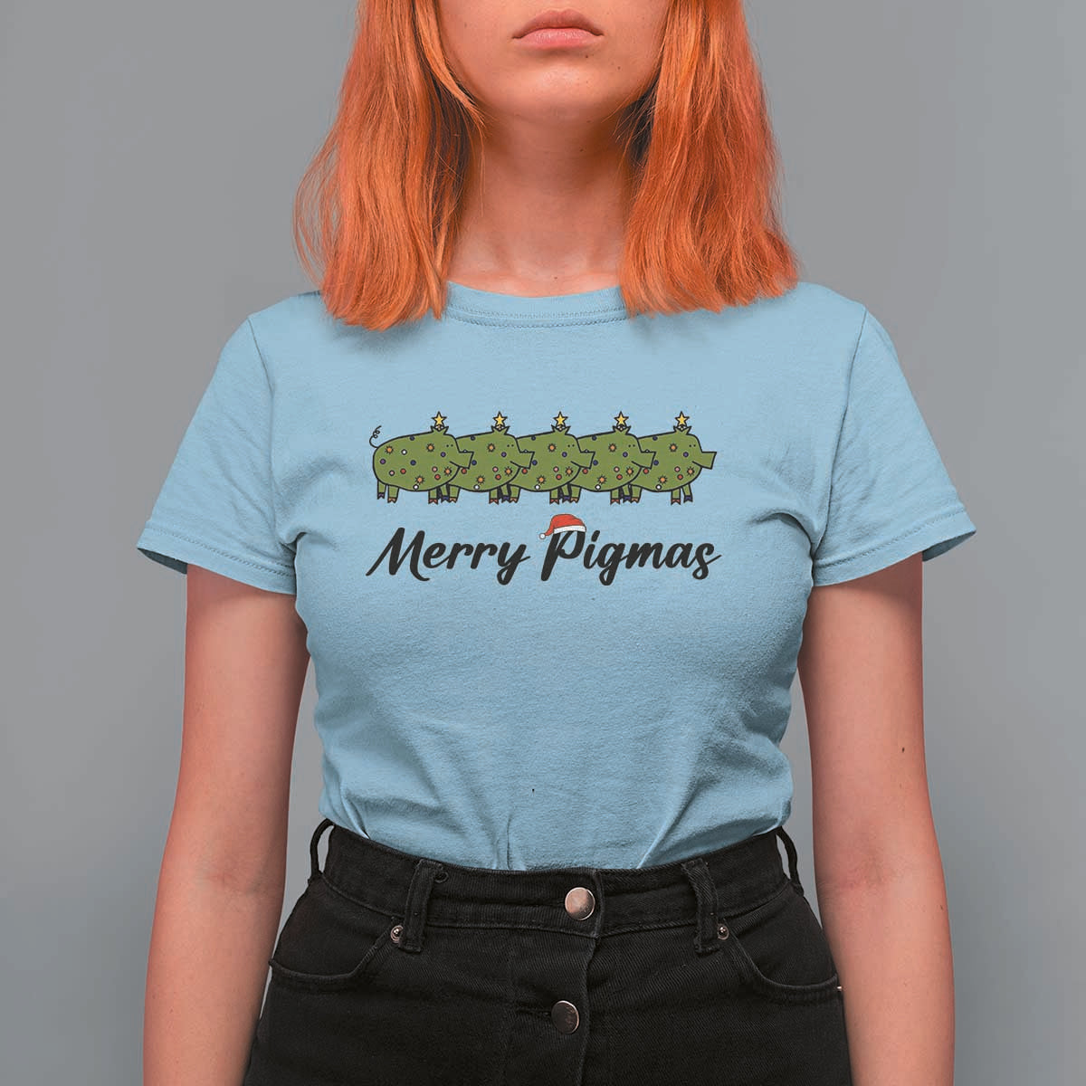 Merry Pigmas T Shirt For Women Holiday Gift For Pig Lovers - Wonder Print Shop