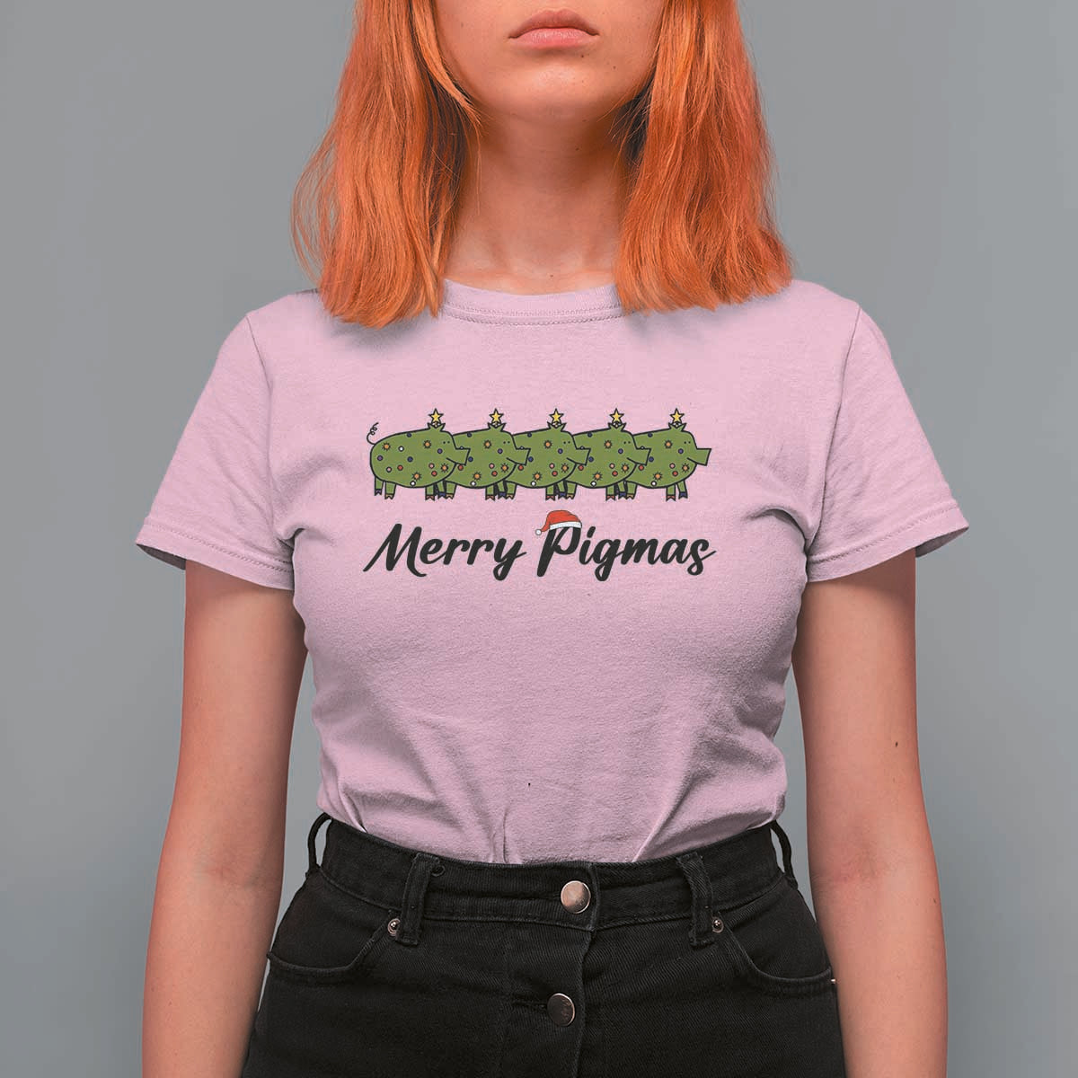 Merry Pigmas T Shirt For Women Holiday Gift For Pig Lovers - Wonder Print Shop