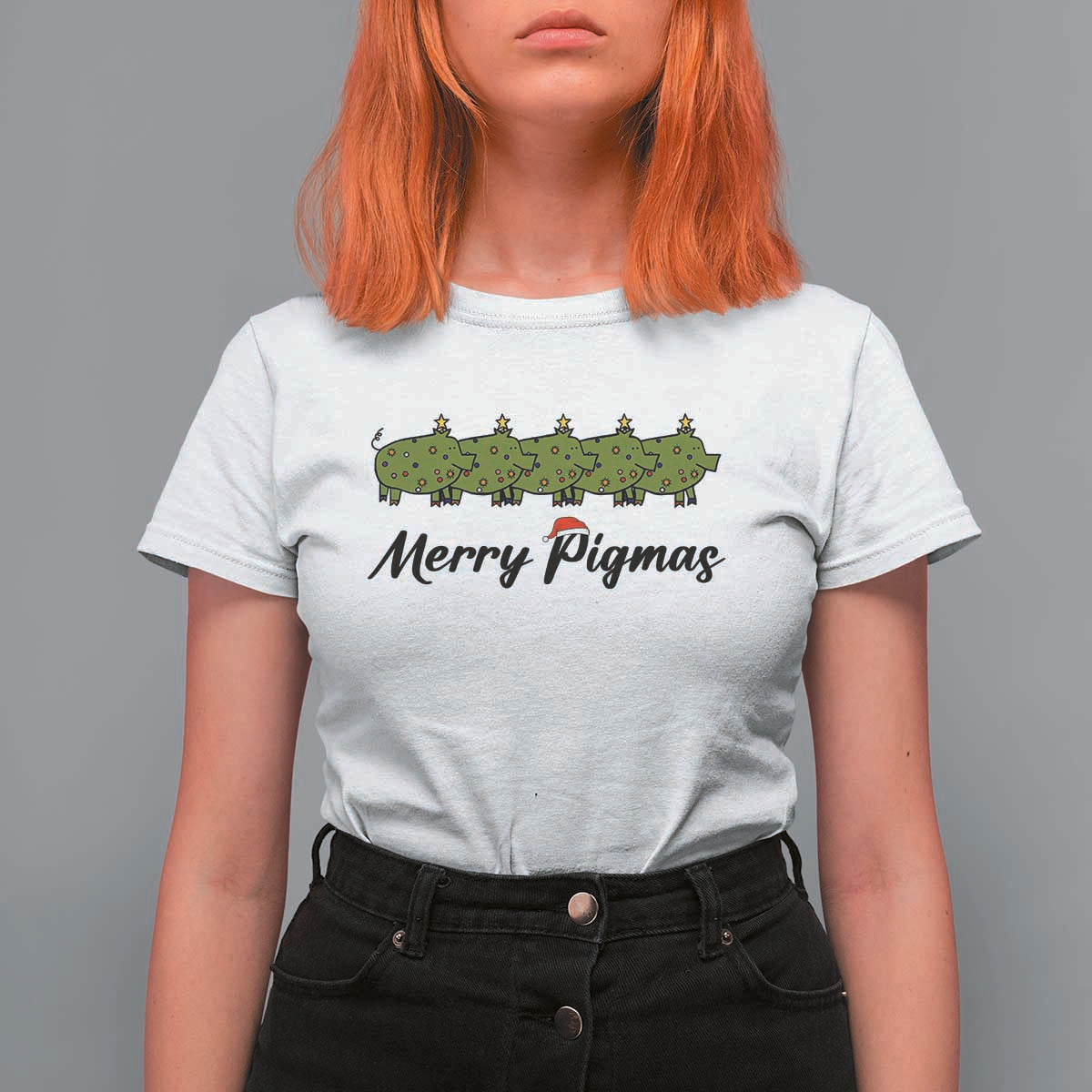 Merry Pigmas T Shirt For Women Holiday Gift For Pig Lovers - Wonder Print Shop