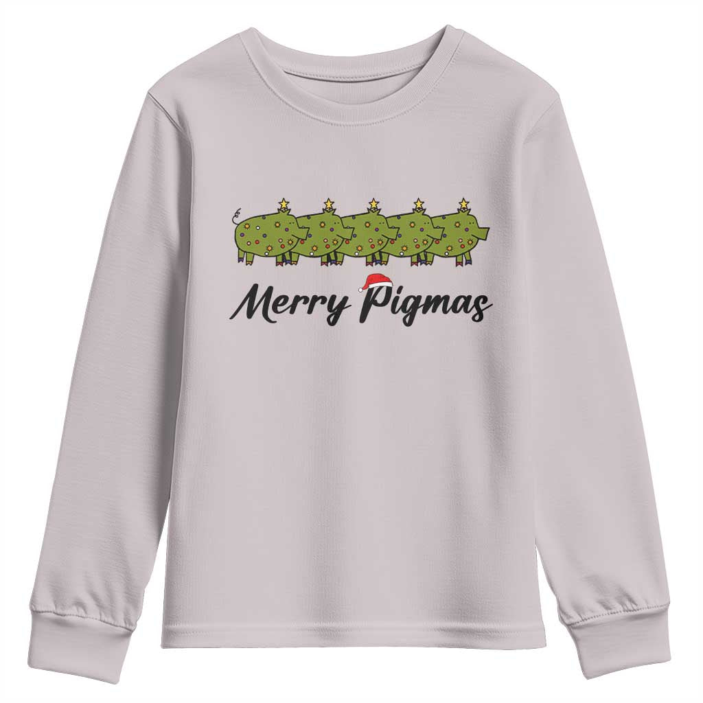 Merry Pigmas Youth Sweatshirt Holiday Gift For Pig Lovers - Wonder Print Shop