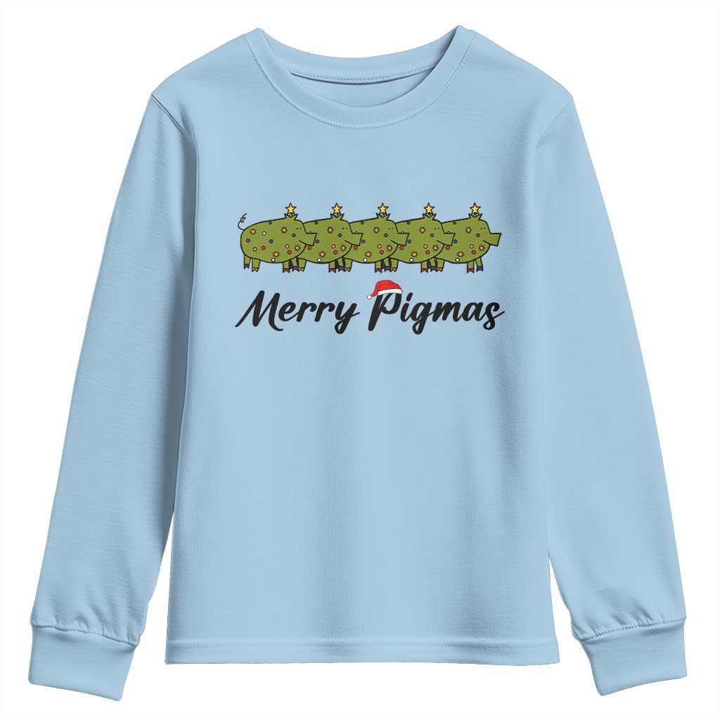 Merry Pigmas Youth Sweatshirt Holiday Gift For Pig Lovers - Wonder Print Shop