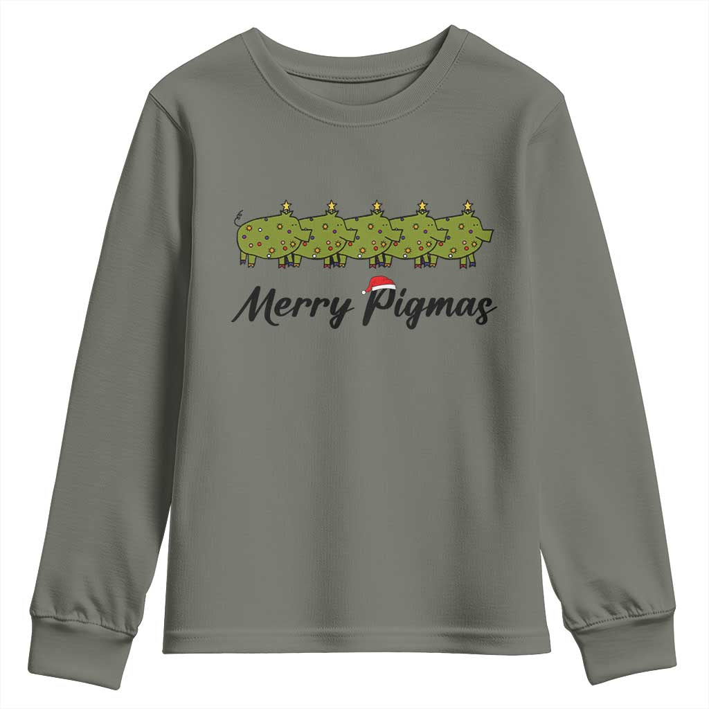 Merry Pigmas Youth Sweatshirt Holiday Gift For Pig Lovers - Wonder Print Shop
