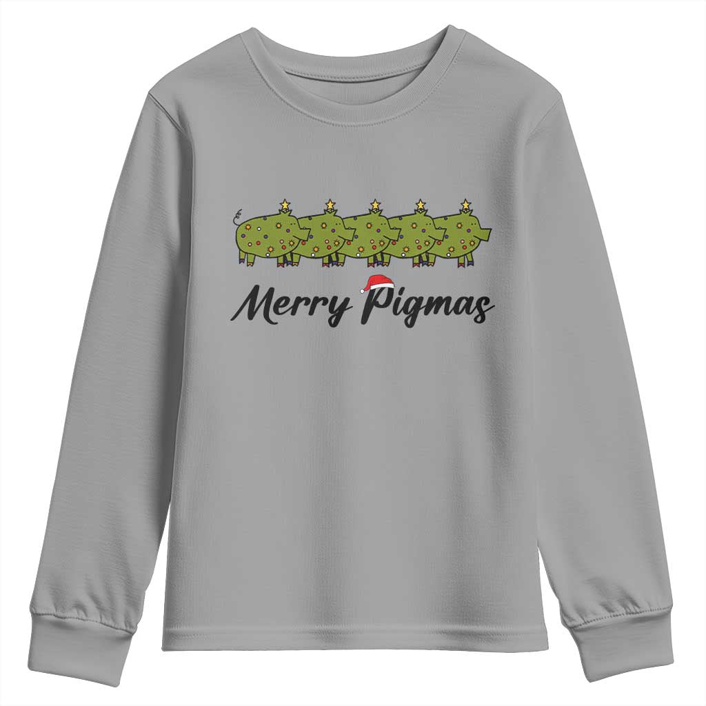 Merry Pigmas Youth Sweatshirt Holiday Gift For Pig Lovers - Wonder Print Shop