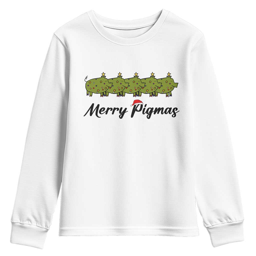 Merry Pigmas Youth Sweatshirt Holiday Gift For Pig Lovers - Wonder Print Shop