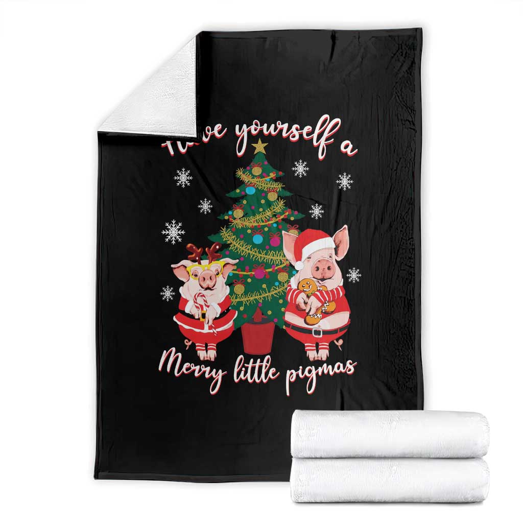 Have Yourself A Merry Little Pigmas Throw Blanket Christmas Pig Lover Farm Life - Wonder Print Shop