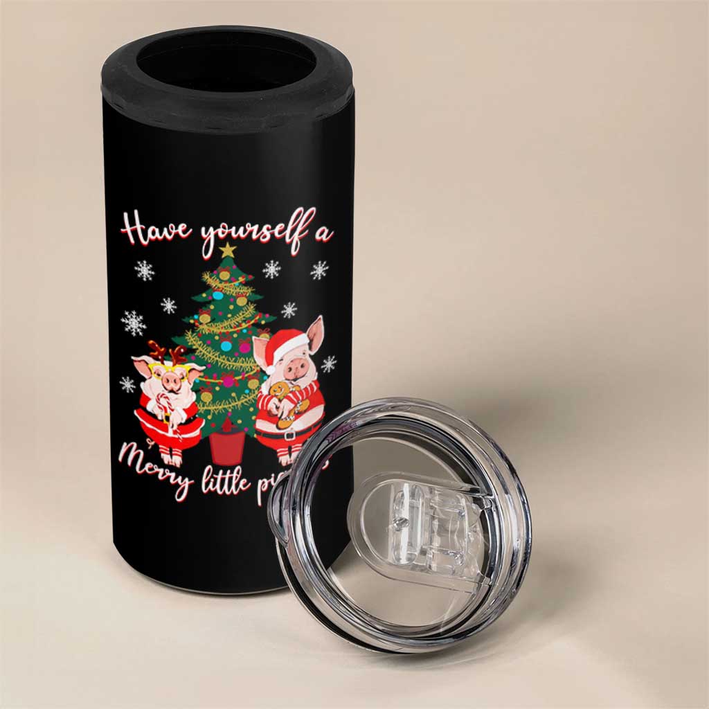 Have Yourself A Merry Little Pigmas 4 in 1 Can Cooler Tumbler Christmas Pig Lover Farm Life - Wonder Print Shop