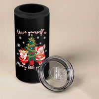 Have Yourself A Merry Little Pigmas 4 in 1 Can Cooler Tumbler Christmas Pig Lover Farm Life - Wonder Print Shop