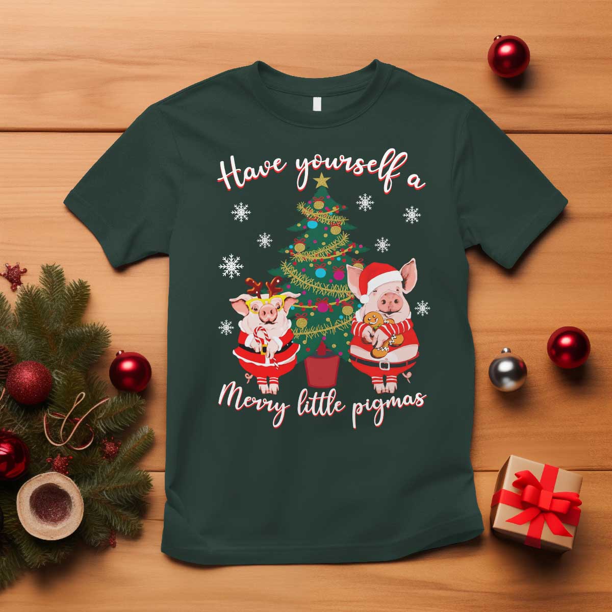 Have Yourself A Merry Little Pigmas T Shirt Christmas Pig Lover Farm Life - Wonder Print Shop