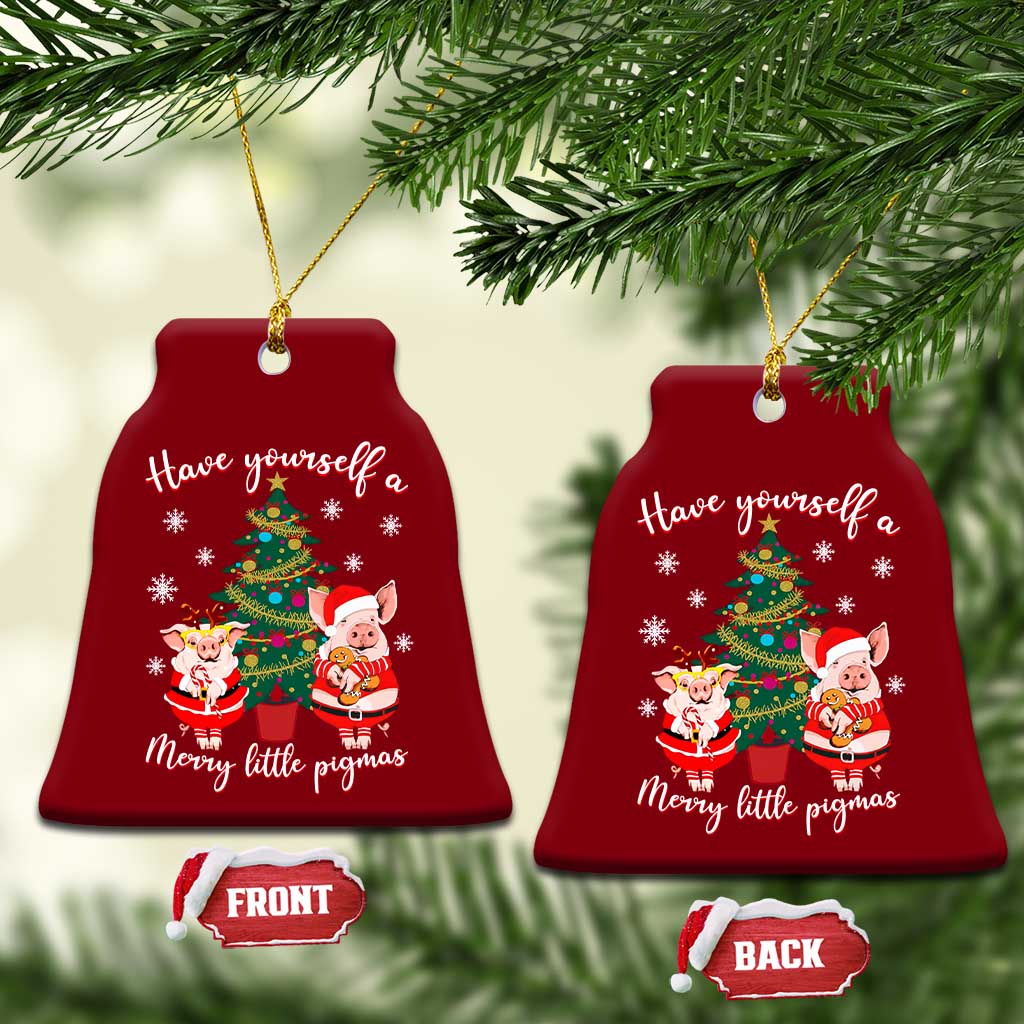 Have Yourself A Merry Little Pigmas Ceramic Ornament Christmas Pig Lover Farm Life - Wonder Print Shop