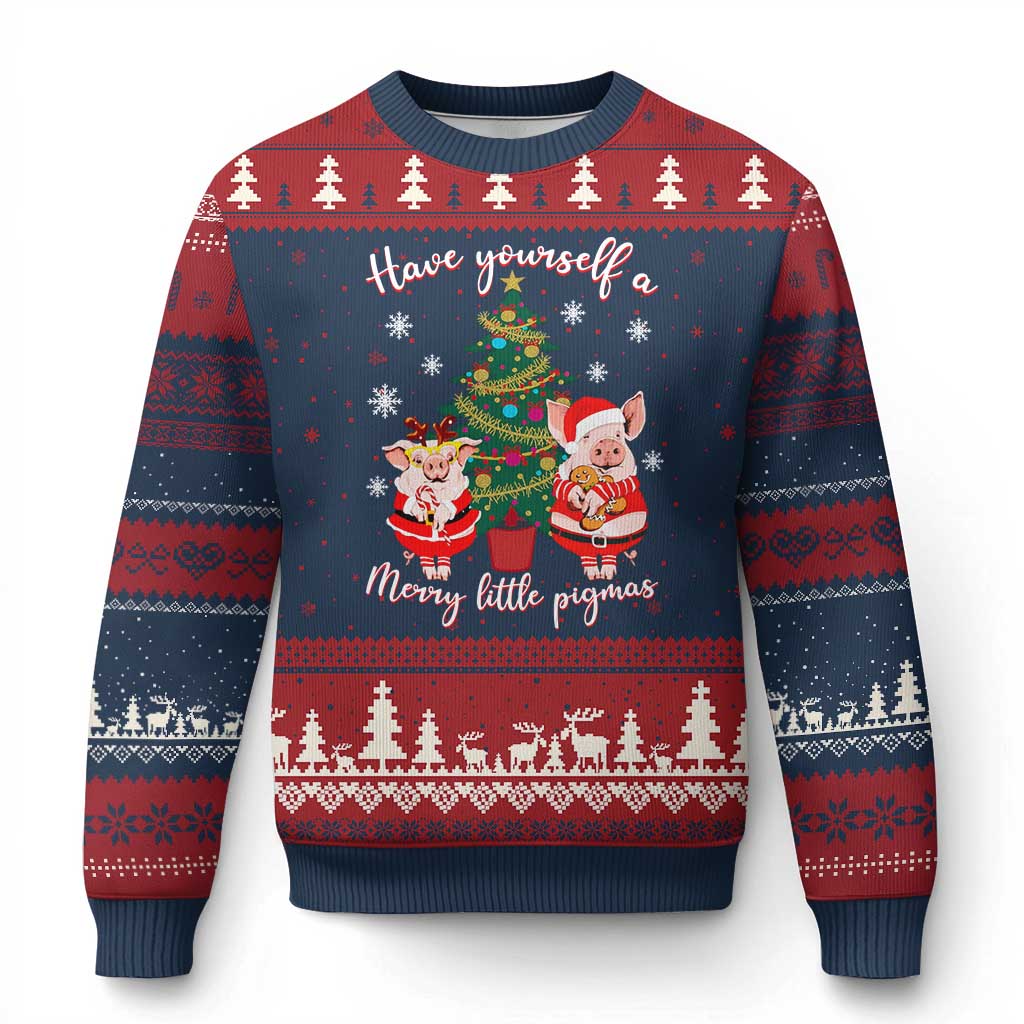 Have Yourself A Merry Little Pigmas Ugly Christmas Sweater Xmas Pig Lover Farm Life - Wonder Print Shop