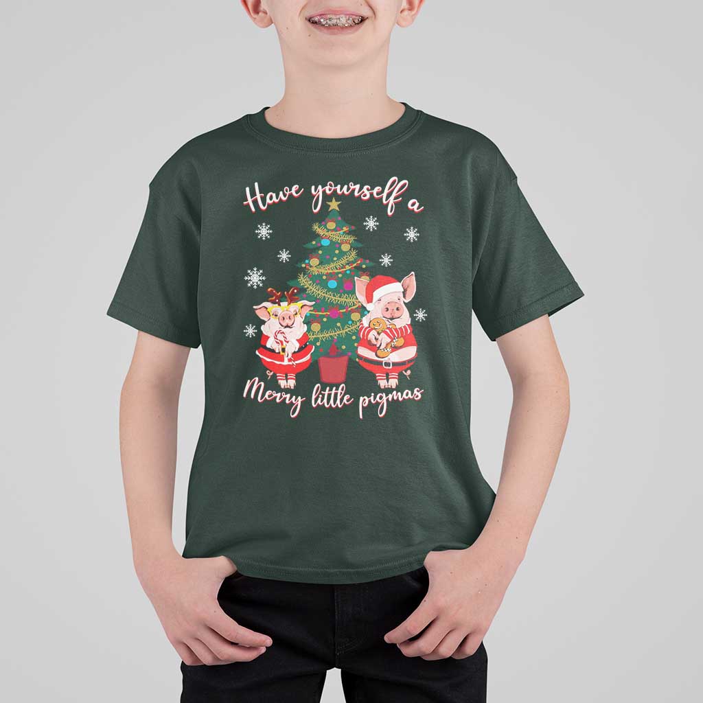 Have Yourself A Merry Little Pigmas T Shirt For Kid Christmas Pig Lover Farm Life - Wonder Print Shop