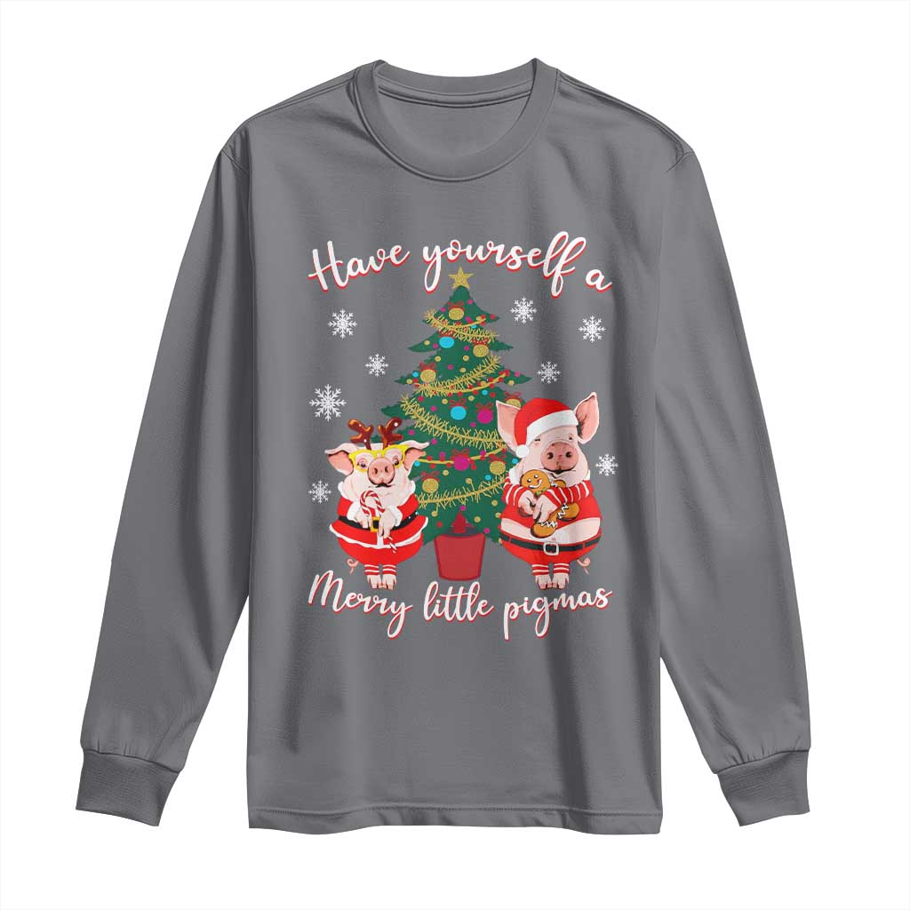 Have Yourself A Merry Little Pigmas Long Sleeve Shirt Christmas Pig Lover Farm Life - Wonder Print Shop