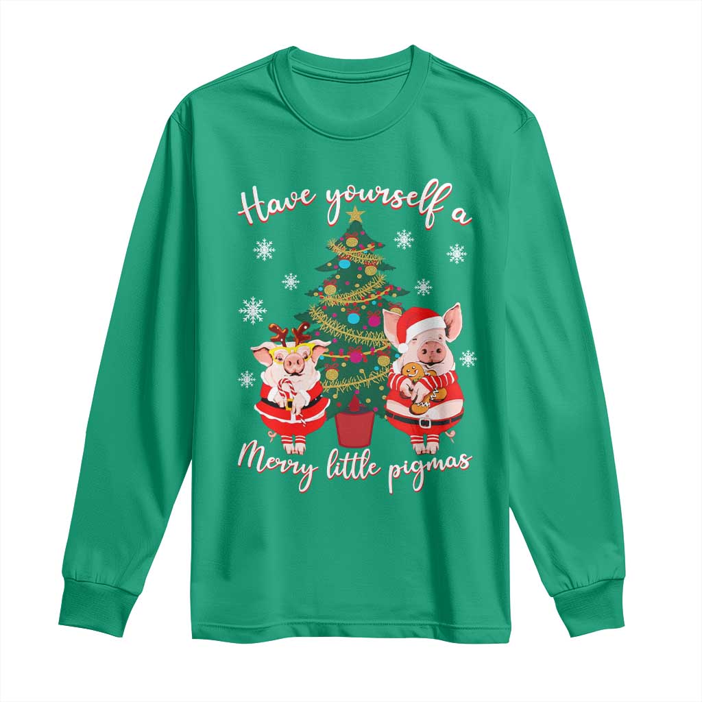 Have Yourself A Merry Little Pigmas Long Sleeve Shirt Christmas Pig Lover Farm Life - Wonder Print Shop