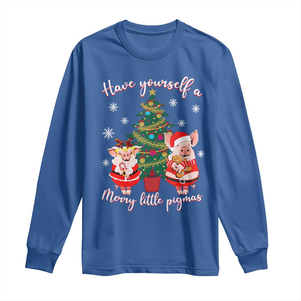 Have Yourself A Merry Little Pigmas Long Sleeve Shirt Christmas Pig Lover Farm Life - Wonder Print Shop