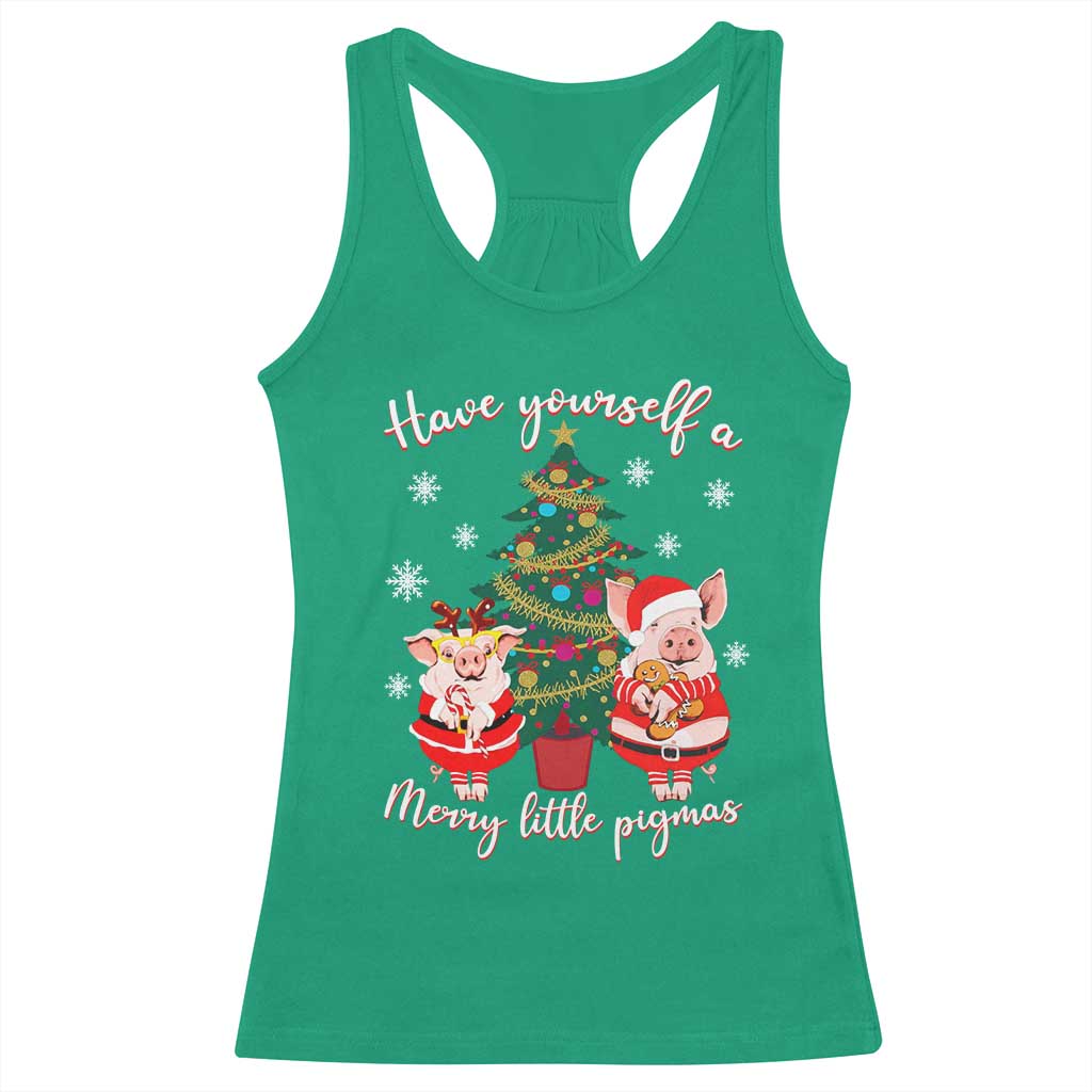 Have Yourself A Merry Little Pigmas Racerback Tank Top Christmas Pig Lover Farm Life - Wonder Print Shop