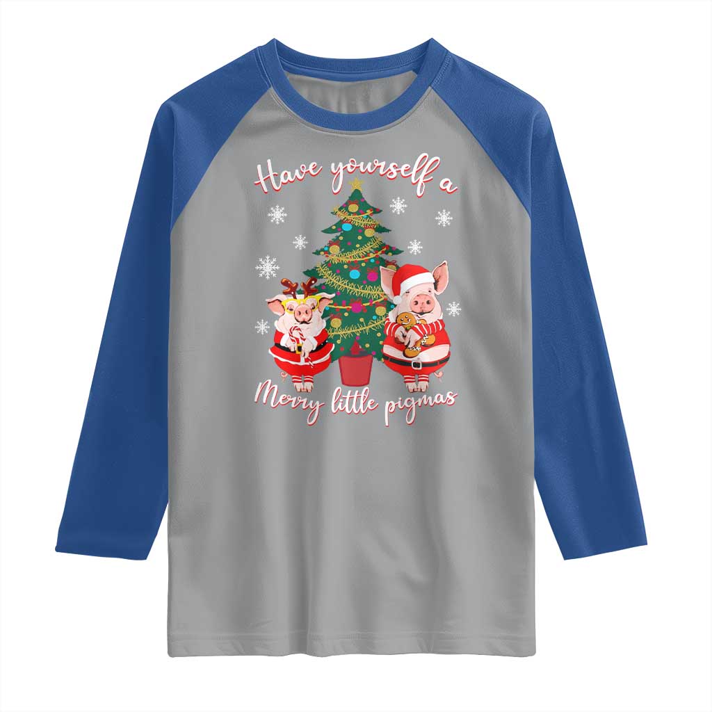 Have Yourself A Merry Little Pigmas Raglan Shirt Christmas Pig Lover Farm Life - Wonder Print Shop