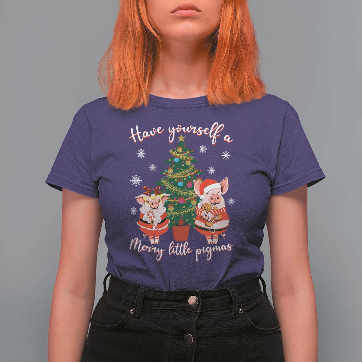 Have Yourself A Merry Little Pigmas T Shirt For Women Christmas Pig Lover Farm Life - Wonder Print Shop