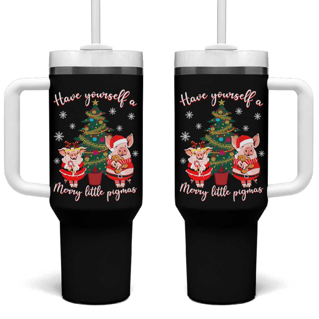 Have Yourself A Merry Little Pigmas Tumbler With Handle Christmas Pig Lover Farm Life - Wonder Print Shop