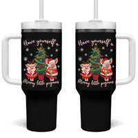Have Yourself A Merry Little Pigmas Tumbler With Handle Christmas Pig Lover Farm Life - Wonder Print Shop