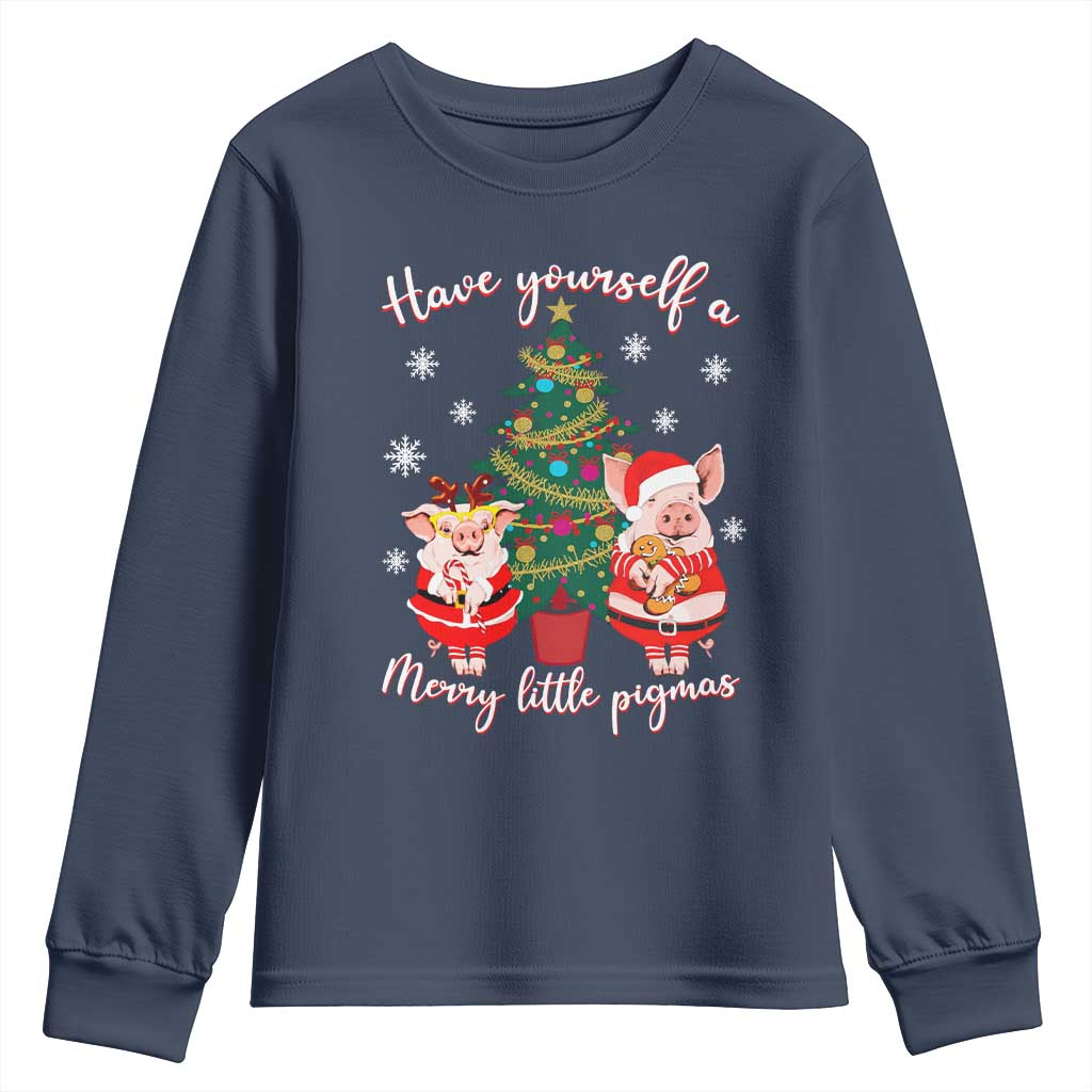Have Yourself A Merry Little Pigmas Youth Sweatshirt Christmas Pig Lover Farm Life - Wonder Print Shop