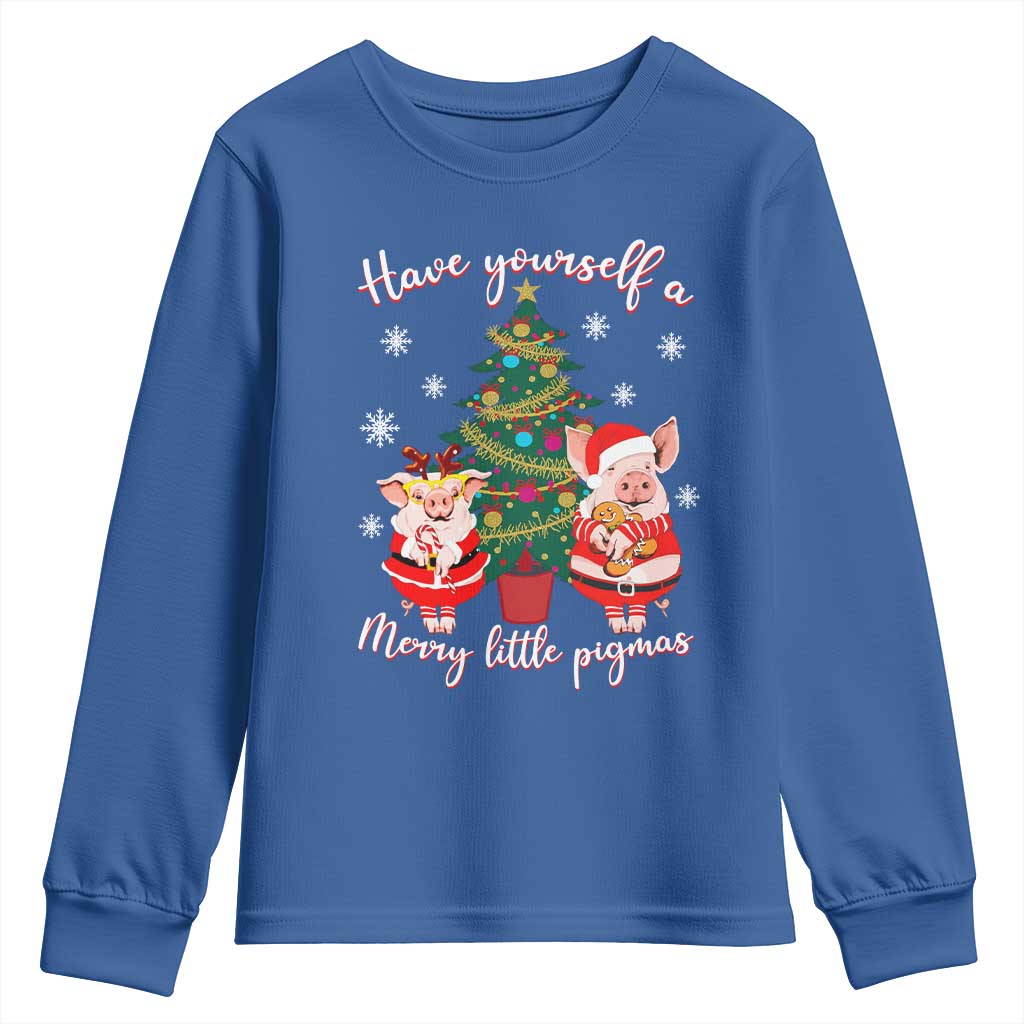 Have Yourself A Merry Little Pigmas Youth Sweatshirt Christmas Pig Lover Farm Life - Wonder Print Shop