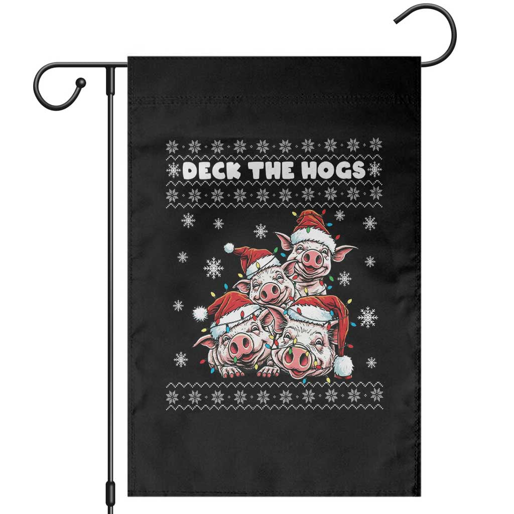Deck The Hogs Ugly Christmas Sweater Garden Flag Pig Lover Gift - Wonder Print Shop