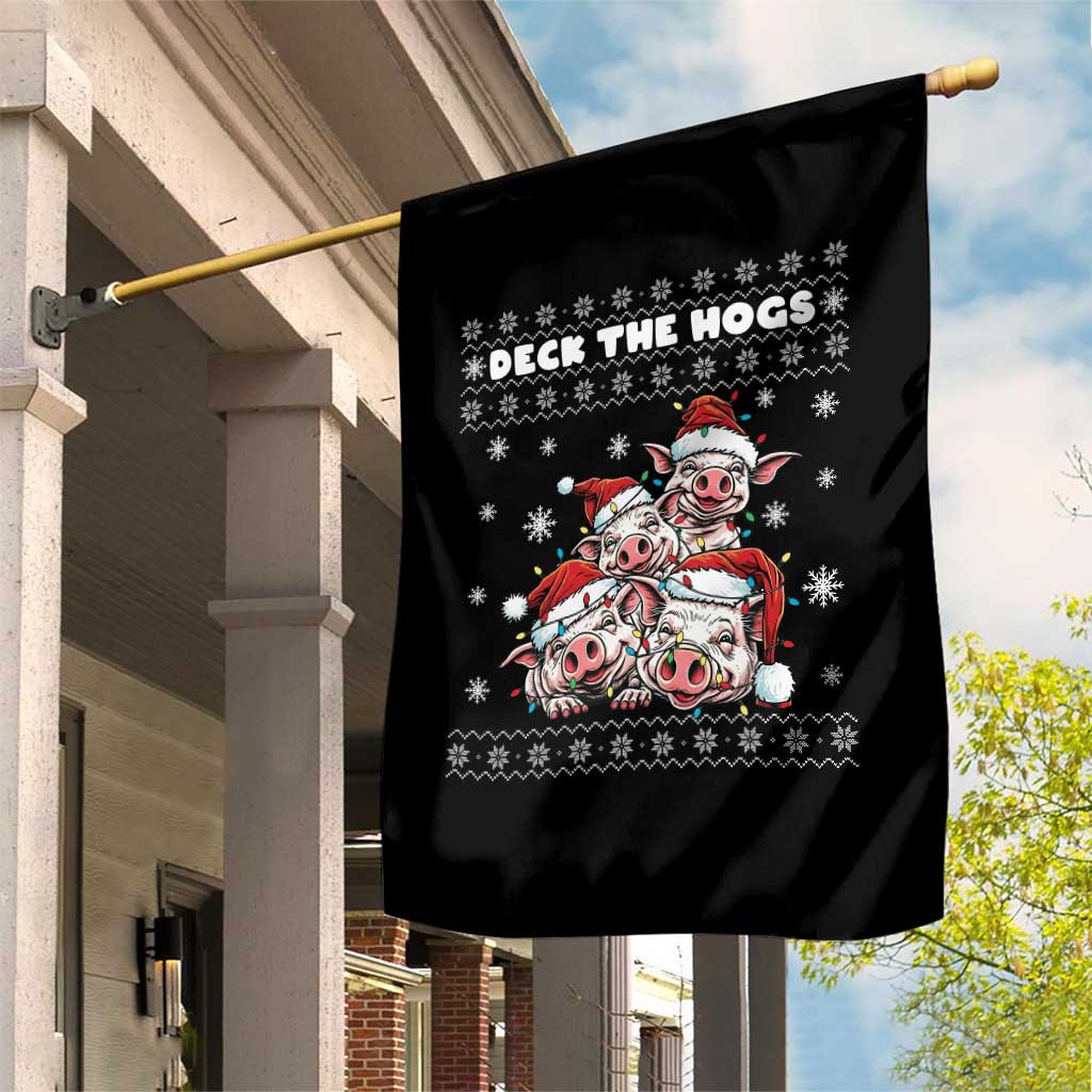 Deck The Hogs Ugly Christmas Sweater Garden Flag Pig Lover Gift - Wonder Print Shop