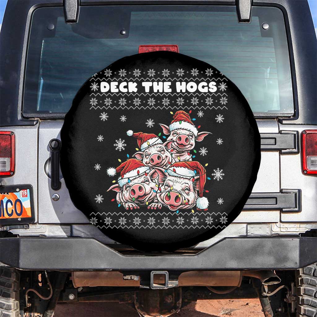 Deck The Hogs Ugly Christmas Sweater Spare Tire Cover Pig Lover Gift - Wonder Print Shop
