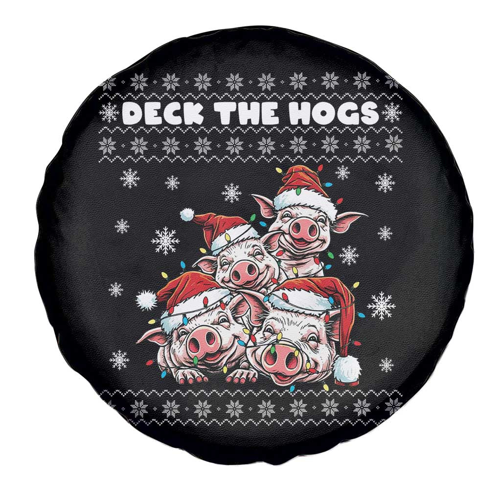 Deck The Hogs Ugly Christmas Sweater Spare Tire Cover Pig Lover Gift - Wonder Print Shop