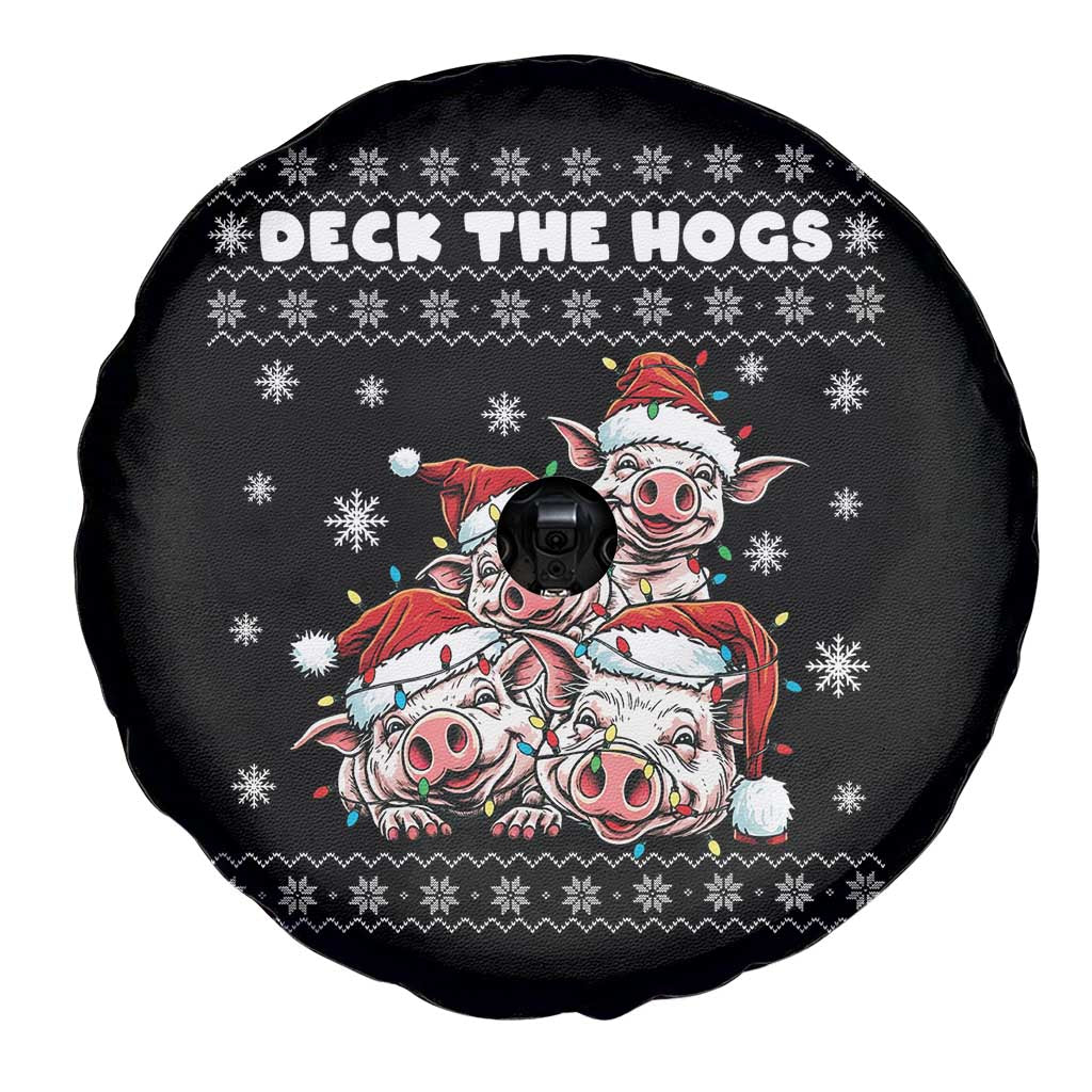 Deck The Hogs Ugly Christmas Sweater Spare Tire Cover Pig Lover Gift - Wonder Print Shop