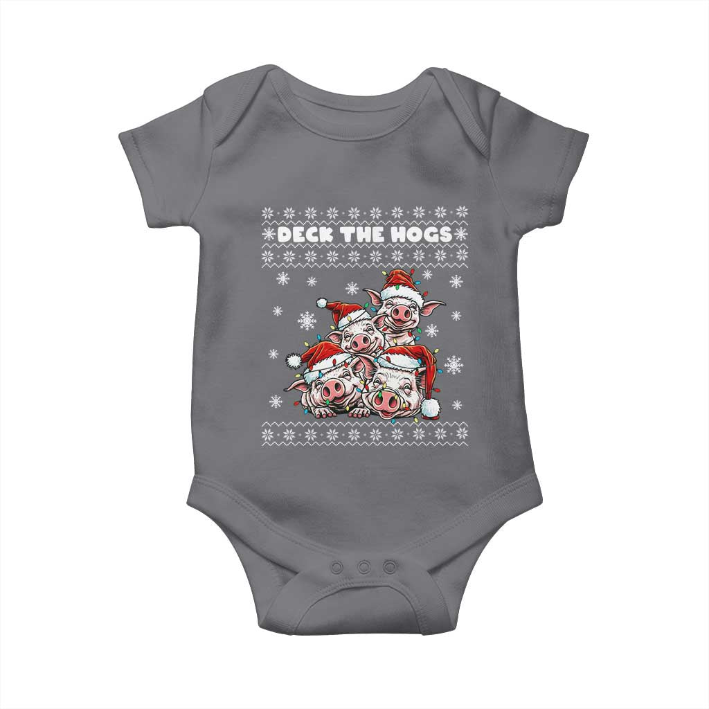 Deck The Hogs Ugly Christmas Sweater Baby Onesie Pig Lover Gift - Wonder Print Shop