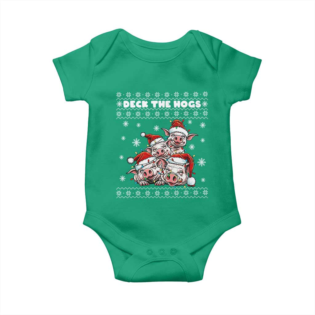 Deck The Hogs Ugly Christmas Sweater Baby Onesie Pig Lover Gift - Wonder Print Shop