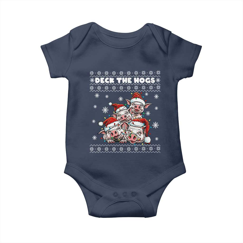 Deck The Hogs Ugly Christmas Sweater Baby Onesie Pig Lover Gift - Wonder Print Shop