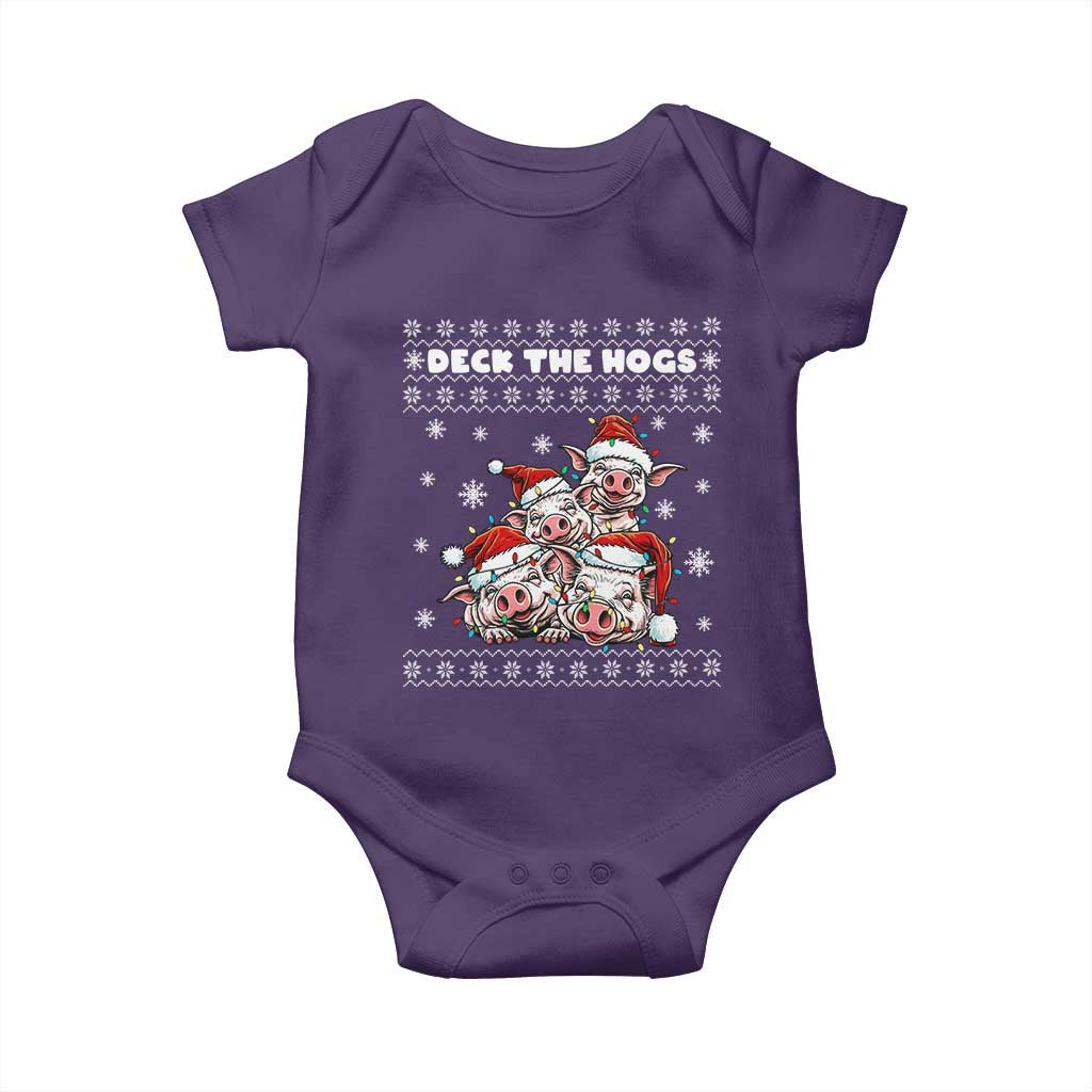 Deck The Hogs Ugly Christmas Sweater Baby Onesie Pig Lover Gift - Wonder Print Shop