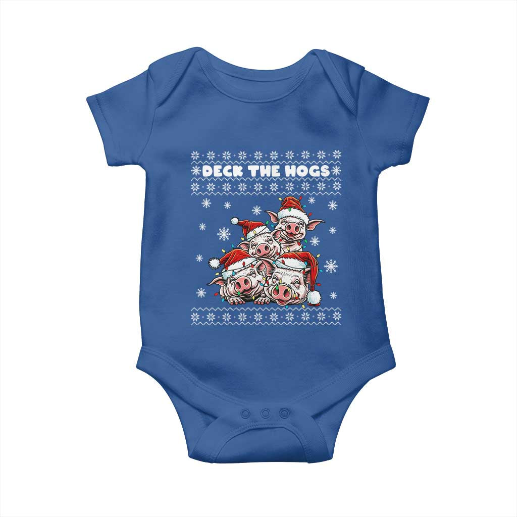 Deck The Hogs Ugly Christmas Sweater Baby Onesie Pig Lover Gift - Wonder Print Shop