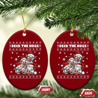 Deck The Hogs Ugly Christmas Sweater Ceramic Ornament Pig Lover Gift - Wonder Print Shop