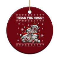 Deck The Hogs Ugly Christmas Sweater Ceramic Ornament Pig Lover Gift - Wonder Print Shop