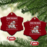 Deck The Hogs Ugly Christmas Sweater Ceramic Ornament Pig Lover Gift - Wonder Print Shop