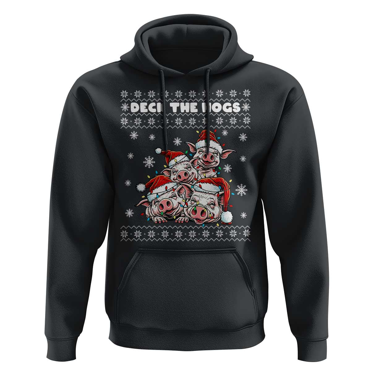 Deck The Hogs Ugly Christmas Sweater Hoodie Pig Lover Gift - Wonder Print Shop