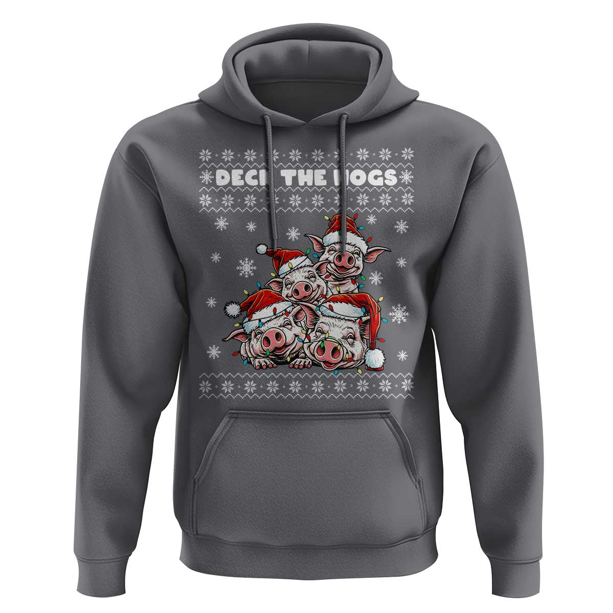 Deck The Hogs Ugly Christmas Sweater Hoodie Pig Lover Gift - Wonder Print Shop