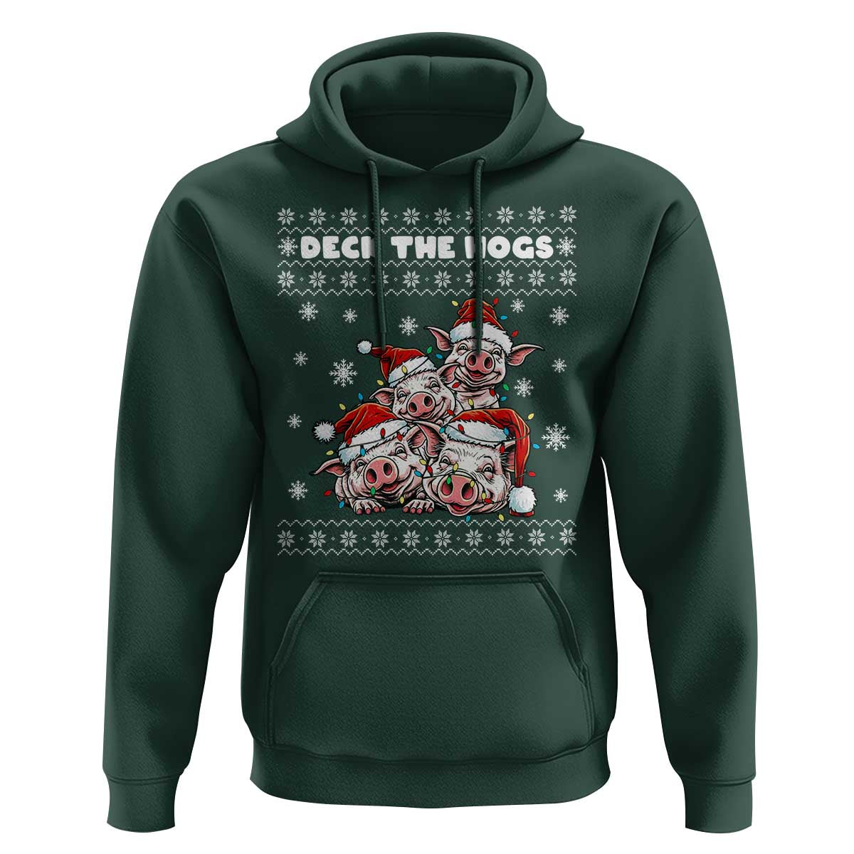 Deck The Hogs Ugly Christmas Sweater Hoodie Pig Lover Gift - Wonder Print Shop